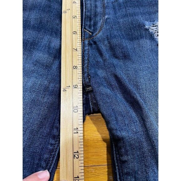 Express Women's Jeans Size 2 R Blue Mid Rise Stretch Legging Distressed - Picture 11 of 11